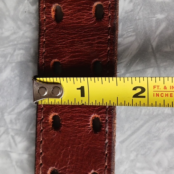 Leather belt~ brown w/ double holes - Picture 8 of 9